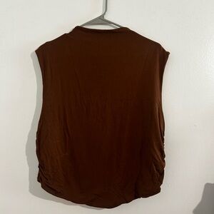 a new day Brown Sleeveless mock neck tank top